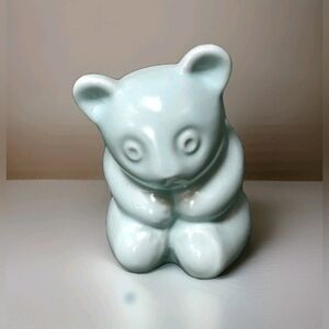 Small Vintage Haeger Pottery Light Blue Bear Planter 3.75"  **GOOD**